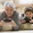 woman and child playing video games
