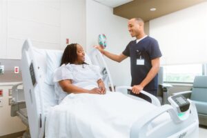 hospital nurse and patient
