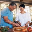 man and woman cooking