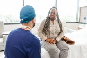 doctor and patient talking