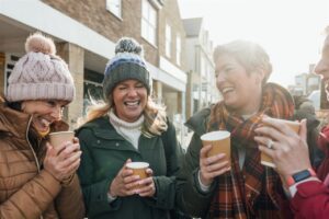 three women smiling